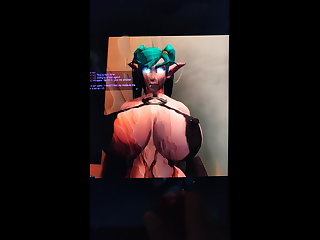 17 Spurts of cum for Belle's Night Elf (WoW Cum Tribute)