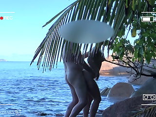 Beach voyeur spy, nude couple having sex on public beach - projects