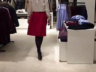 스 Hallhuber red skirt